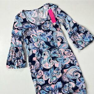 Lilly Pulitzer NWT Carlile Dress High Tide Navy XXS